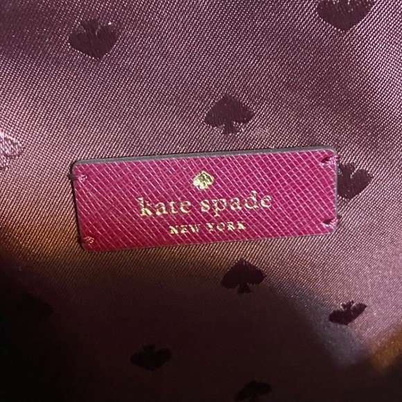 Kate Spade New York Meow Cat Daisy Crossbody Bag Burgundy Saffiano Leather - Picture 8 of 16